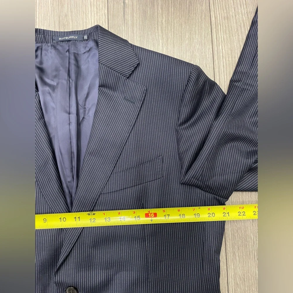 SuitSupply Lazio Single Breasted Int Slim 42R Blue‎ Stripe Blazer Sport Coat